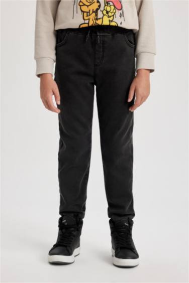 Boy Jogger Elastic Banded Leg Fleece Lined Jeans