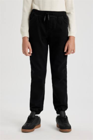 Boy Jogger Elastic Banded Leg Fleece Lined Jeans