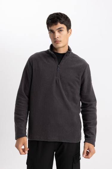 Regular Fit Dik Yaka Polar Sweatshirt