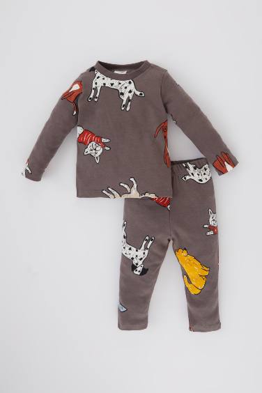 Ensemble pyjama pour bébé garçon à motif et manches longues