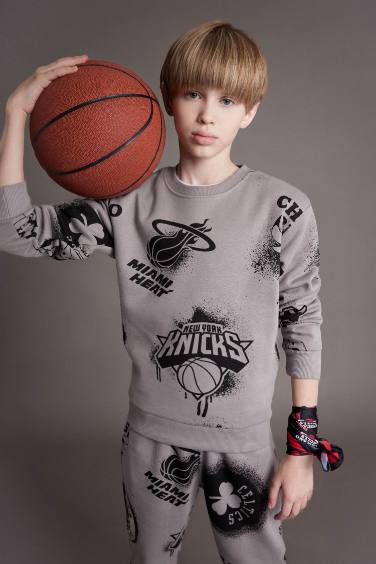 Erkek Çocuk NBA Current Teams Bisiklet Yaka Sweatshirt