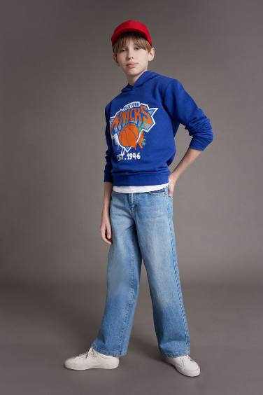 Erkek Çocuk NBA New York Knicks Kapüşonlu Sweatshirt