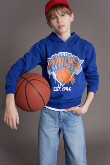 Erkek Çocuk NBA New York Knicks Kapüşonlu Sweatshirt
