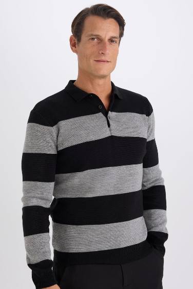 Standard Fit Polo Collar Knitwear Pullover