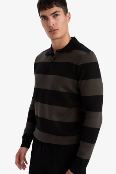 Standard Fit Polo Collar Knitwear Pullover