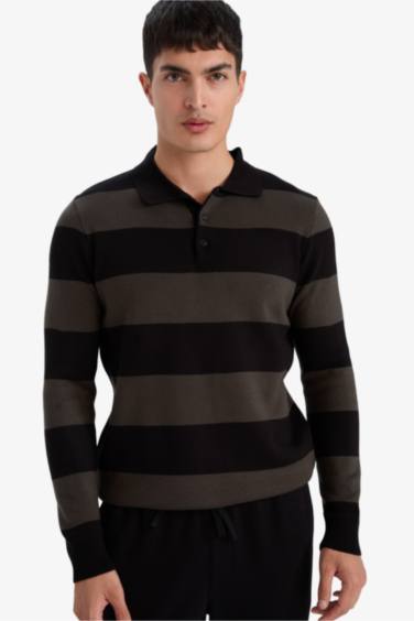 Standard Fit Polo Collar Knitwear Pullover