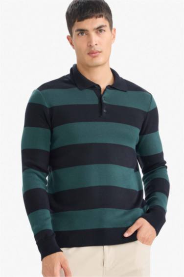 Standard Fit Polo Collar Knitwear Pullover