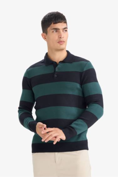 Standard Fit Polo Collar Knitwear Pullover