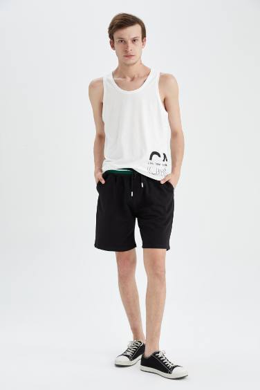 Regular Fit Sweatshirt Fabric Cotton Shorts