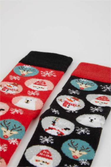 جوارب قطني طويل رجالي - قطعتين