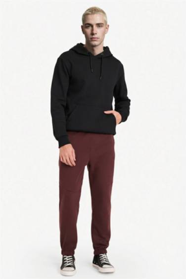 Regular Fit Draw Waist Soft Fleece Lined Elasticated Leg Sweatpants