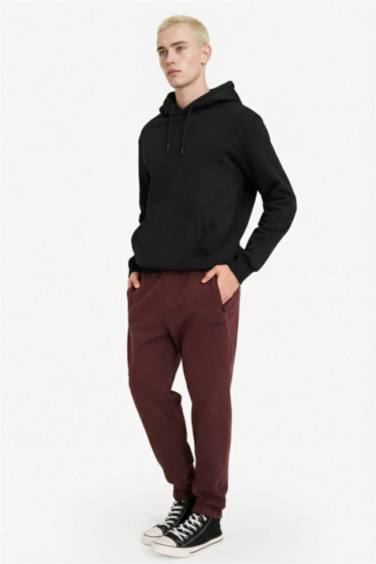 Regular Fit Draw Waist Soft Fleece Lined Elasticated Leg Sweatpants