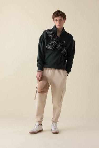 Cargo Pocket Waist Tied Elastic Leg Basic Jogger Sweatpants