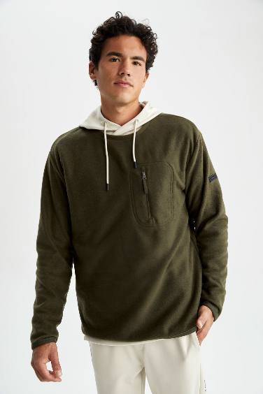 Defacto Fit Standard Fit Crew Neck Fleece Sweatshirt