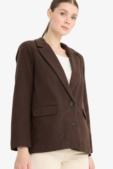 Regular Fit Flanel Blazer