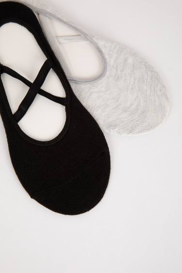 Kadın 2'li Pamuklu Kaydırmaz Taban Pilates Çorabı