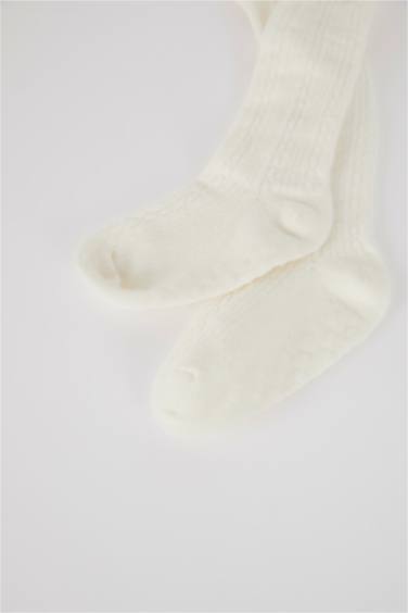 Kız Bebek Pamuklu Uzun Çorap