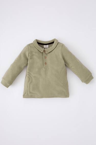 Regular Fit Shirt Collar Sweatshirt