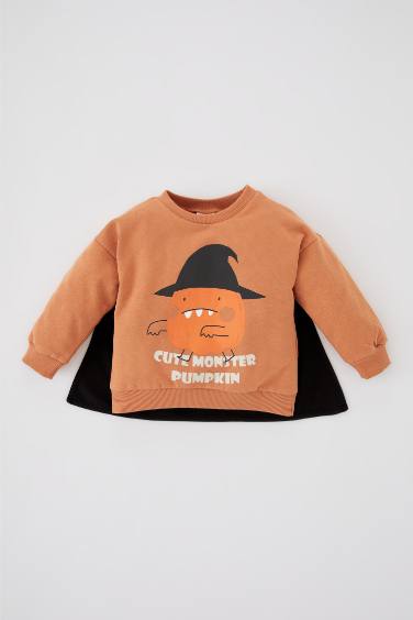 Baby Boy Halloween Themed Crew Neck Sweatshirt