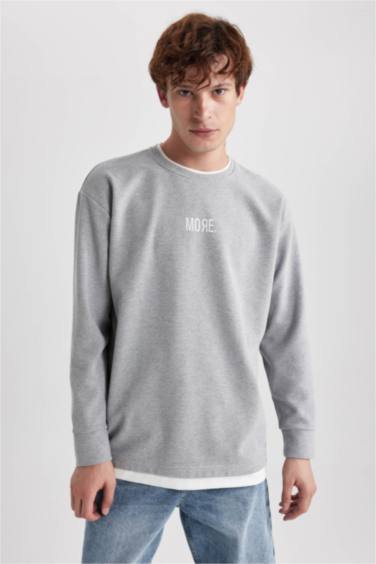 Світшот оверсайз з круглим вирізом з принтом для чоловіків