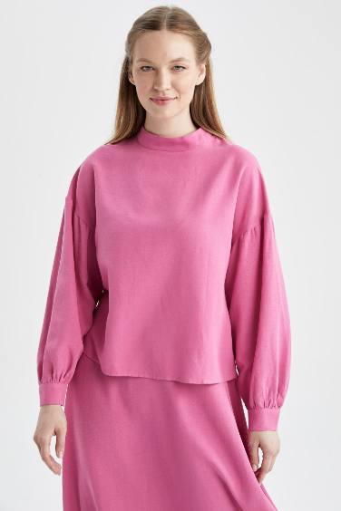 Regular Fit Half Turtleneck Long Sleeve Tunic