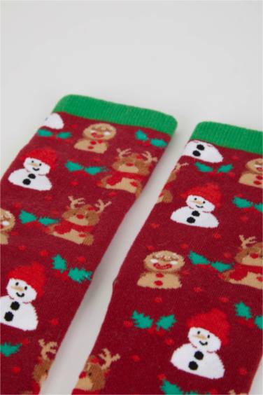 Длинные новогодние носки из хлопка для женщин