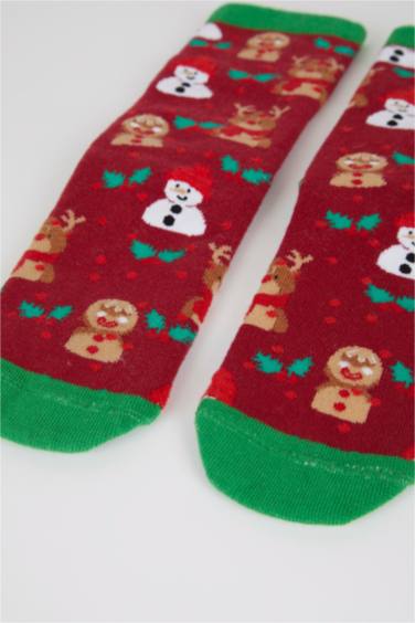 Длинные новогодние носки из хлопка для женщин