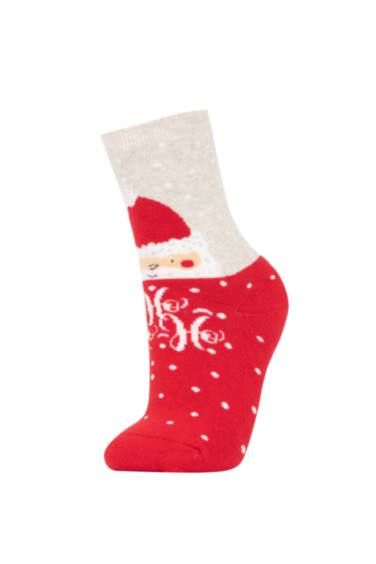 Women Christmas Themed 2 Piece Cotton Towel Socks