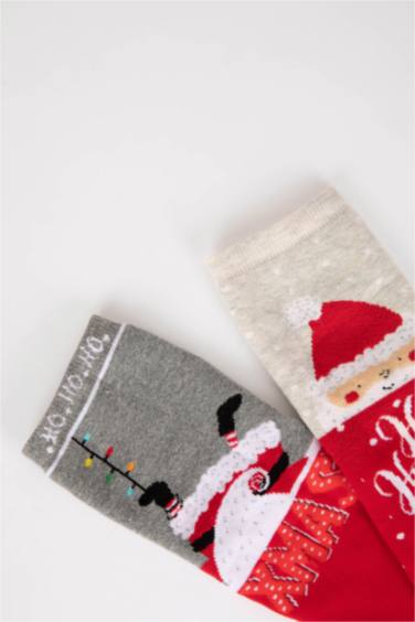 Women Christmas Themed 2 Piece Cotton Towel Socks
