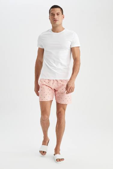 Short de Bain à motifs, Coupe régulière et courte longueur