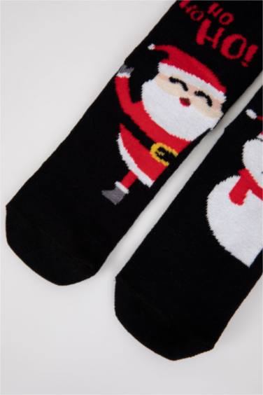 Boy Christmas Themed 2 Piece Cotton Long Socks