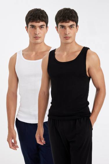 Slim Fit Ribbed 2 Piece Undershirts