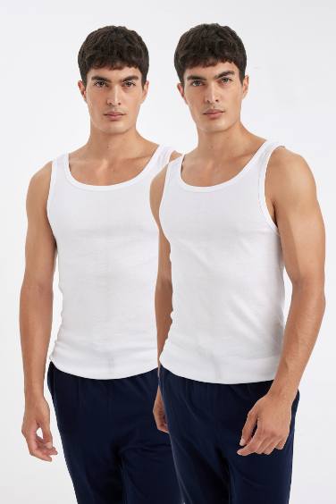 Slim Fit Ribbed 2 Piece Undershirts