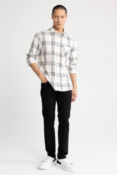 поло жаға мақта Ұзын жеңді көйлек