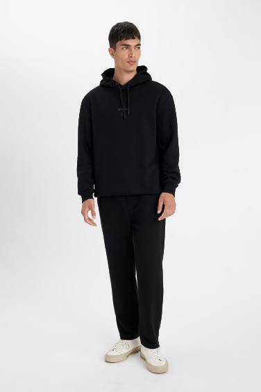 Relax Fit Kapüşonlu Baskılı Sweatshirt