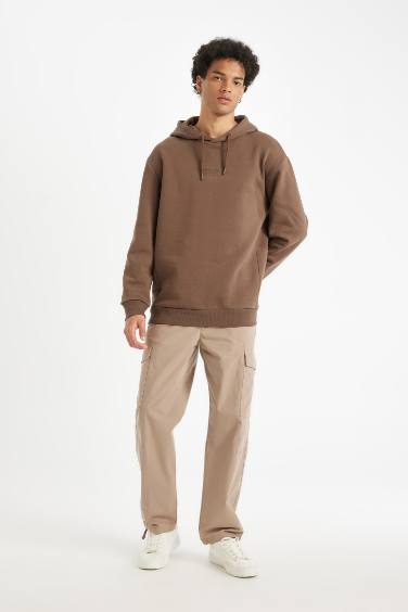 Relax Fit Kapüşonlu Baskılı Sweatshirt