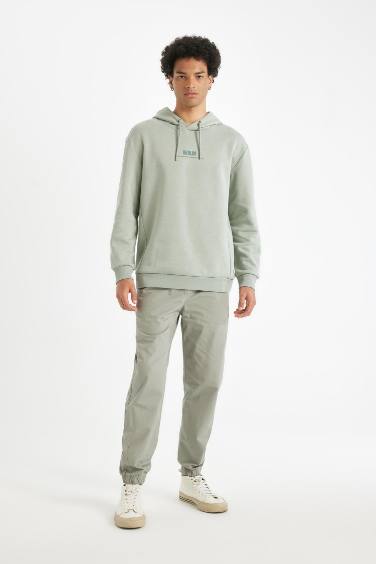 Relax Fit Kapüşonlu Baskılı Sweatshirt