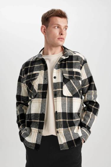 Relax Fit Checkered Cotton Long Sleeve Shirt