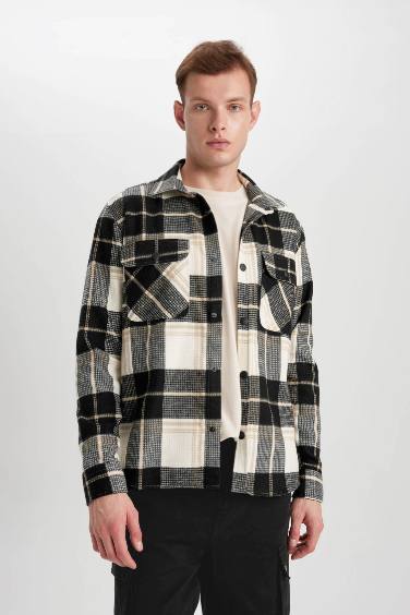Relax Fit Checkered Cotton Long Sleeve Shirt