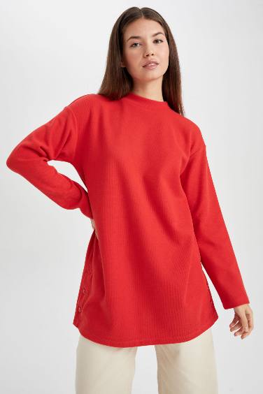 Regular Fit Fabric Long Sleeve Tunic