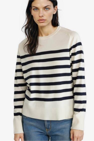 Regular Fit Crew Neck Striped Pullover