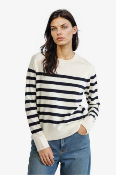 Regular Fit Crew Neck Striped Pullover