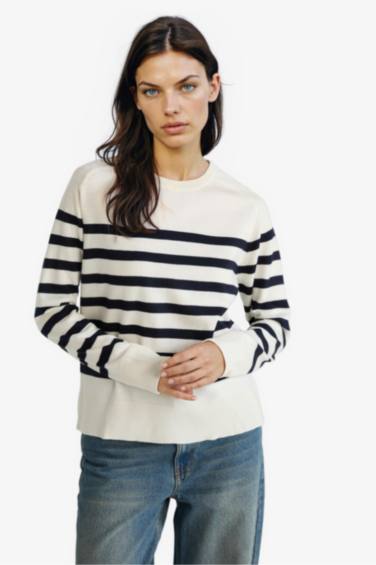 Regular Fit Crew Neck Striped Pullover