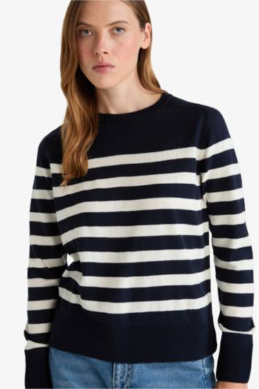 Regular Fit Crew Neck Striped Pullover