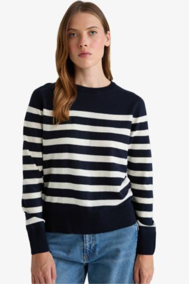 Regular Fit Crew Neck Striped Pullover