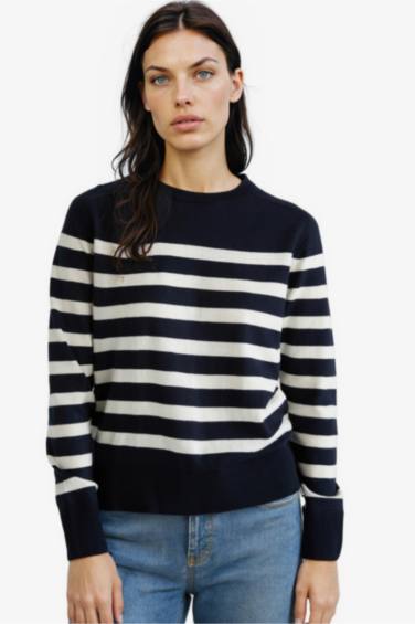 Regular Fit Crew Neck Striped Pullover