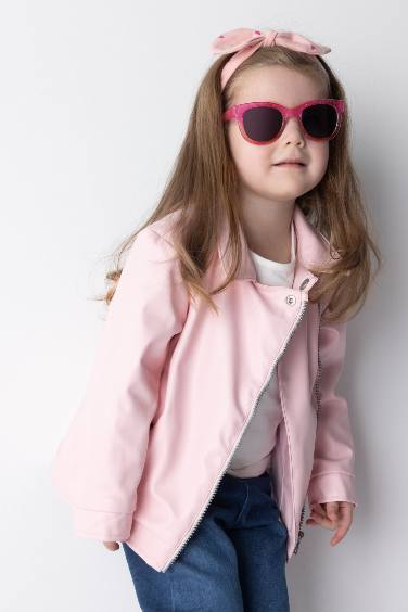 Girl Waterproof Faux Leather Jacket