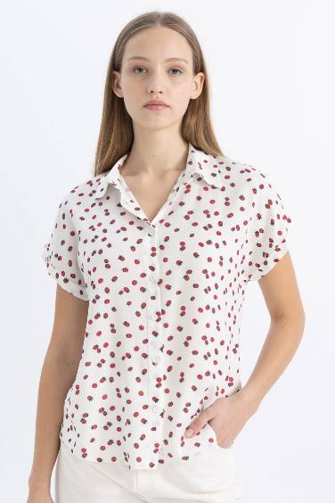 Chemise à Manches Courtes à Motifs