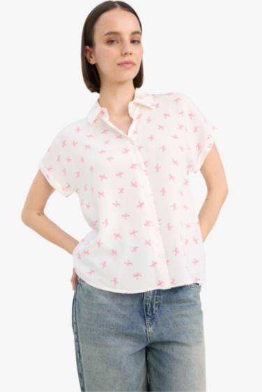 Regular Fit Viscose Short Sleeve Shirt