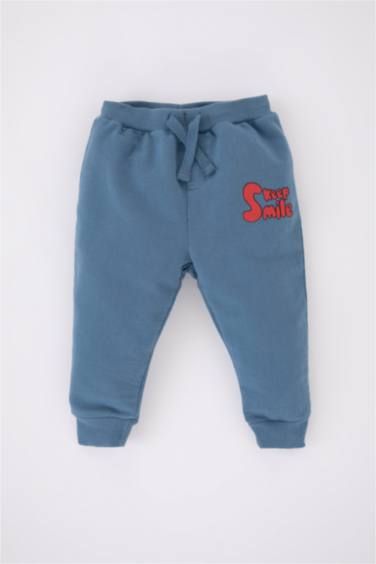 Baby Boy Slogan Printed Sweatshirt Fabric 2-Pack